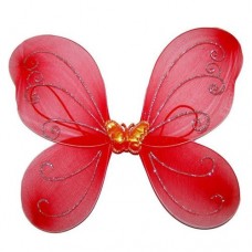 Крылья карнавальные Бабочка цвет красный 50*38см ч23624