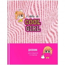 Дневник 1-4класс/тв.обл.д Cool girl (девочка) розовая неон.краска БиДжи Д5т48_лг 10270