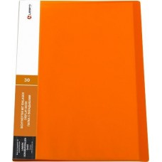 Папка 30 файлов неон оранжевая 0,60мм жесткая Lamark DB0034-IMOR с торцевым вкладышем, корешок 20 мм