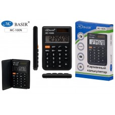 Калькулятор карманный 08-разрядов Basir МС-100N чехол-книжка (9,5*6,5см)
