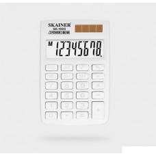 Калькулятор карманный 08-разрядов Skainer SK-108NWH белый (9*6см) на батарейке