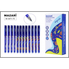 Ручка пишет-стирает гелевая Mazari Elegante M-5471-70 синяя 0,5мм игольчатая, синий корпус с узором
