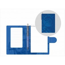 Блокнот-Органайзер А6 + ручка авт. Синий, блок на спир. (105*150мм) Lamark NB0126