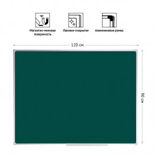 Доска магнитно-меловая 90*120см зеленая настенная Офис-спейс алюминиевая рамка, полочка ML_20417