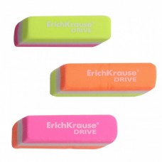Ластик ErichKrause Drive 35779 скошенный трехцветный 55*15*13мм ассорти, термопластич.резина