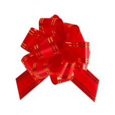 Бант-шар 30мм Золотые полосы, цвет красный БЛ-6484