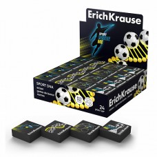Ластик ErichKrause Sport DNA 60787 квадратный черный с рисунком 32*32*11мм ECO-PVC