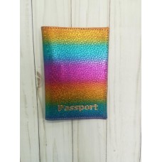 Обложка для паспорта кожа Галактика (лазерное покрытие) тиснение флоттер, радужная (Россия)