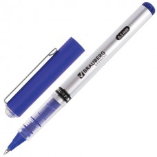 Ручка-роллер Brauberg Flagman синяя 0.5мм корпус серебристый, хромированные детали 141556