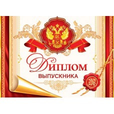 Диплом выпускника А5 (книжка) Символика РФ с печатью 3-26-158 гориз.