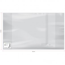 Обложка тетради 210*350мм 110мк ПВХ с закладкой прозрачная 23603 (13)