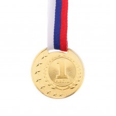 Медаль металл на ленте 1 место! 4 см, триколор 1914707