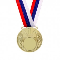 Медаль металл на ленте 1 место! 5 см, триколор 3678297