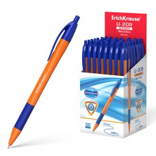 Ручка трехгранная шар.авт. ErichKrause Orange Matic&Grip U-209 синяя 1,0мм 47593 оранж.корп.с грипом