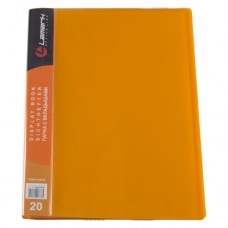 Папка 20 файлов неон оранжевая 0,65мм жесткая Lamark DB0033-IMOR с торцевым вкладышем, корешок 15 мм