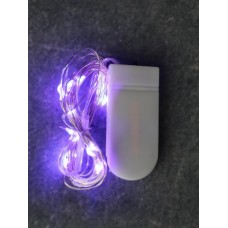 Гирлянда электро на батарейках Нить 20 ламп (фиолетовый свет) 2м прозр.провод НУ-3650