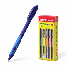 Ручка трехгранная шар. ErichKrause ErgoLine Kids синяя 0,7мм 41539 с грипом, круг.корпус Ultra Glide