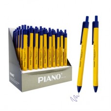 Ручка трехгранная шар.авт. Piano Стандарт РТ-208 синяя 0,7мм масляная, желтый корпус