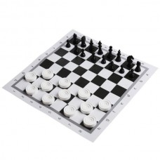 Игра настольная Шахматы 2в1 Шахматы + Шашки + поле картон, в пакете Умные игры 527428