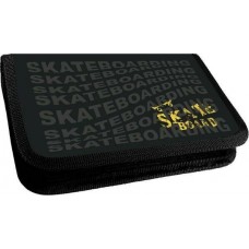 Пенал на 1 молнии 20,5*11,5 см SkateBoard black, покрытие soft touch Lamark PB0054-06