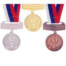 Медаль металл на ленте 3 место! 3,5 см, триколор 070 1887530